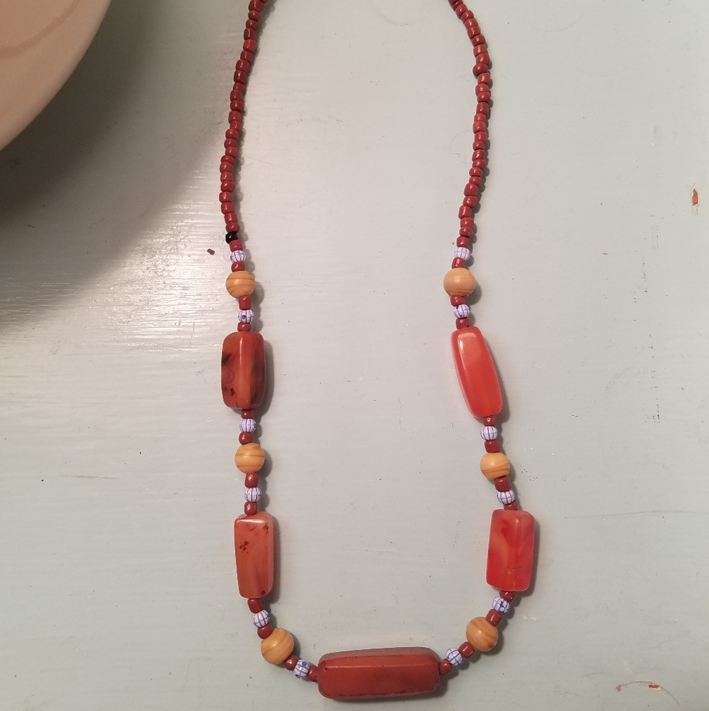 Beaded Necklace fr: Ghana 🇬🇭 (w/free earrings)